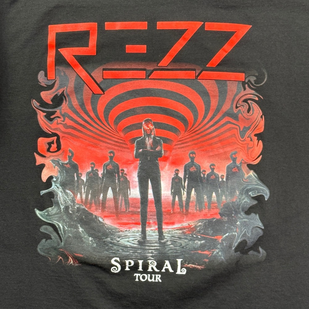 REZZ T-Shirt Mens L Black Spiral Tour 2022 Graphic EDM Concert Tee